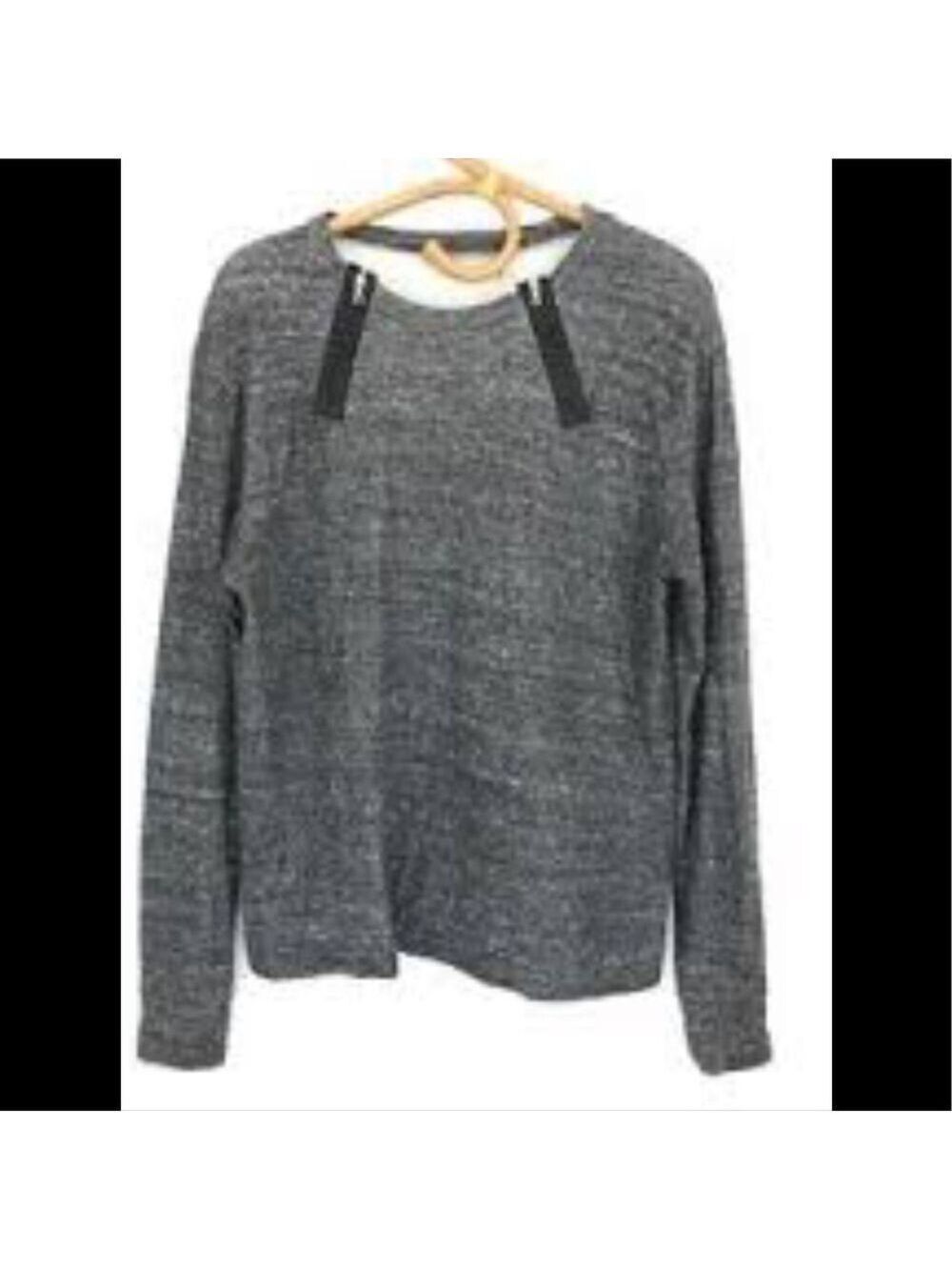 𝅺J Brand zippered sweatshirt leather detail size S
